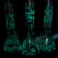 14" Glow in the Dark Mushrooms Beaker Bong