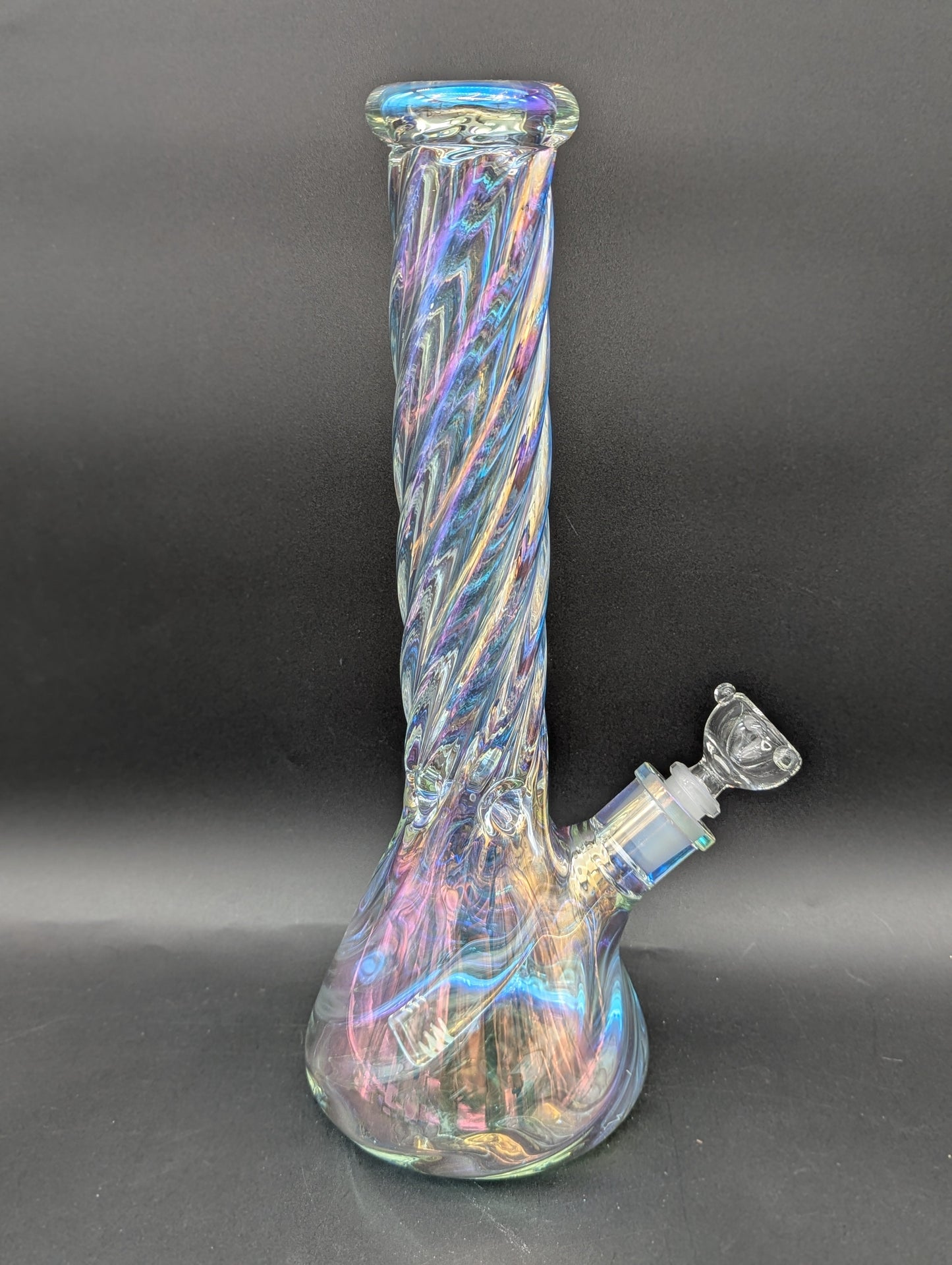 14" Iridescent Twist Beaker Bong 5mm-Avernic Smoke Shop