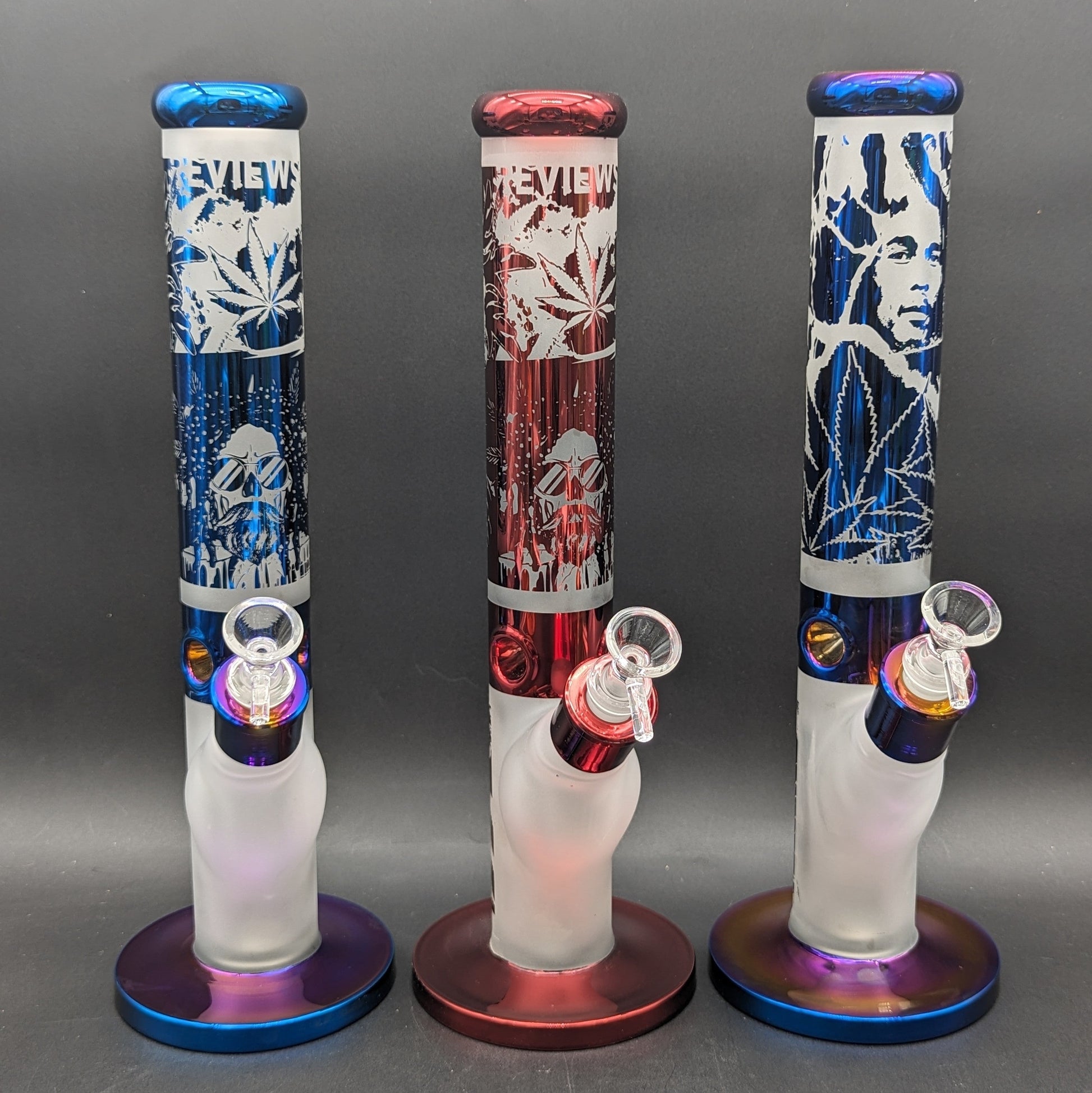 14.5" Sandblasted Holofoil Straight Tube-Avernic Smoke Shop