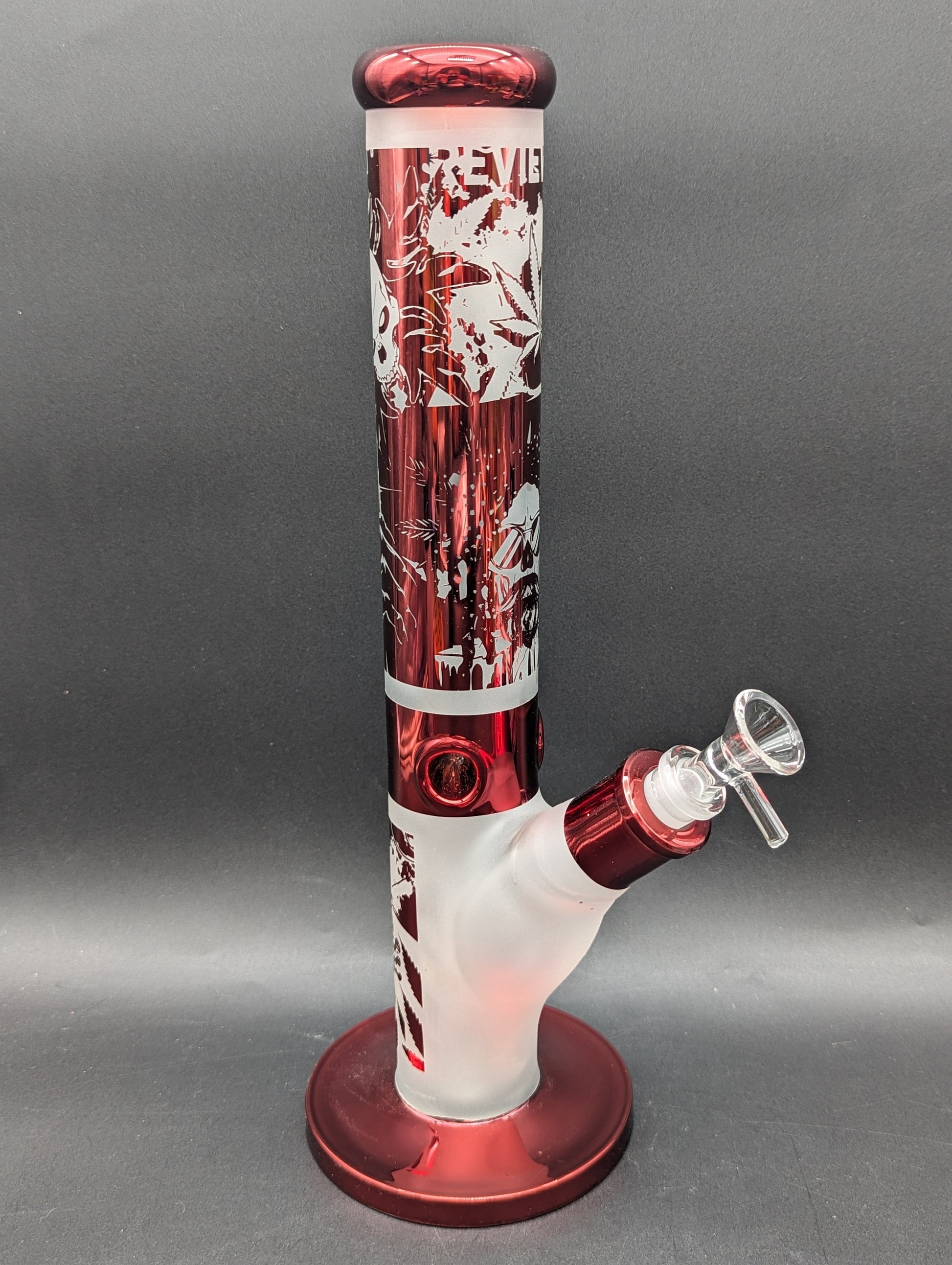 14.5" Sandblasted Holofoil Straight Tube-Avernic Smoke Shop
