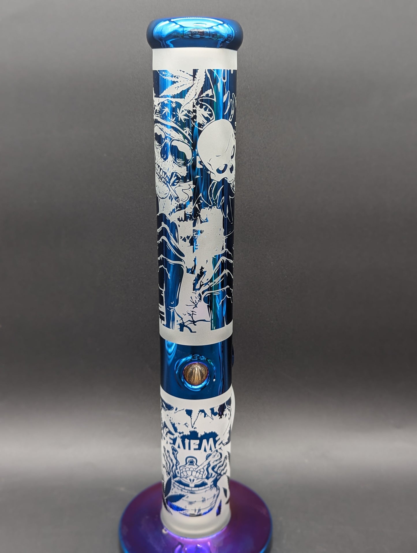 14.5" Sandblasted Holofoil Straight Tube-Avernic Smoke Shop