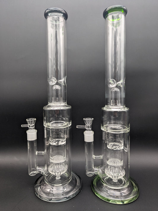16" Triple Perc Tornado Straight Tube Bong-Avernic Smoke Shop