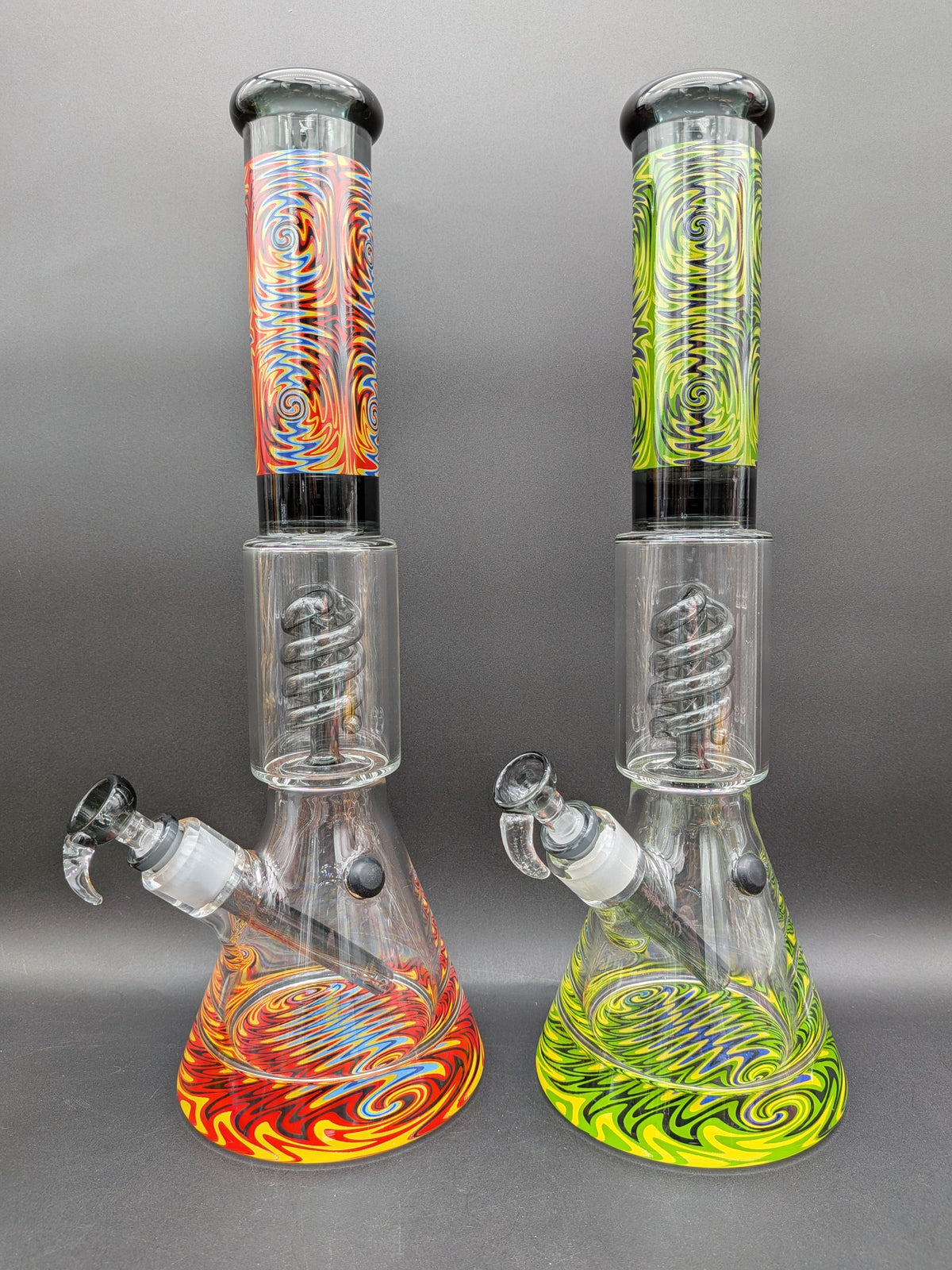 16" Wig Wag Coil Perc Beaker Bong