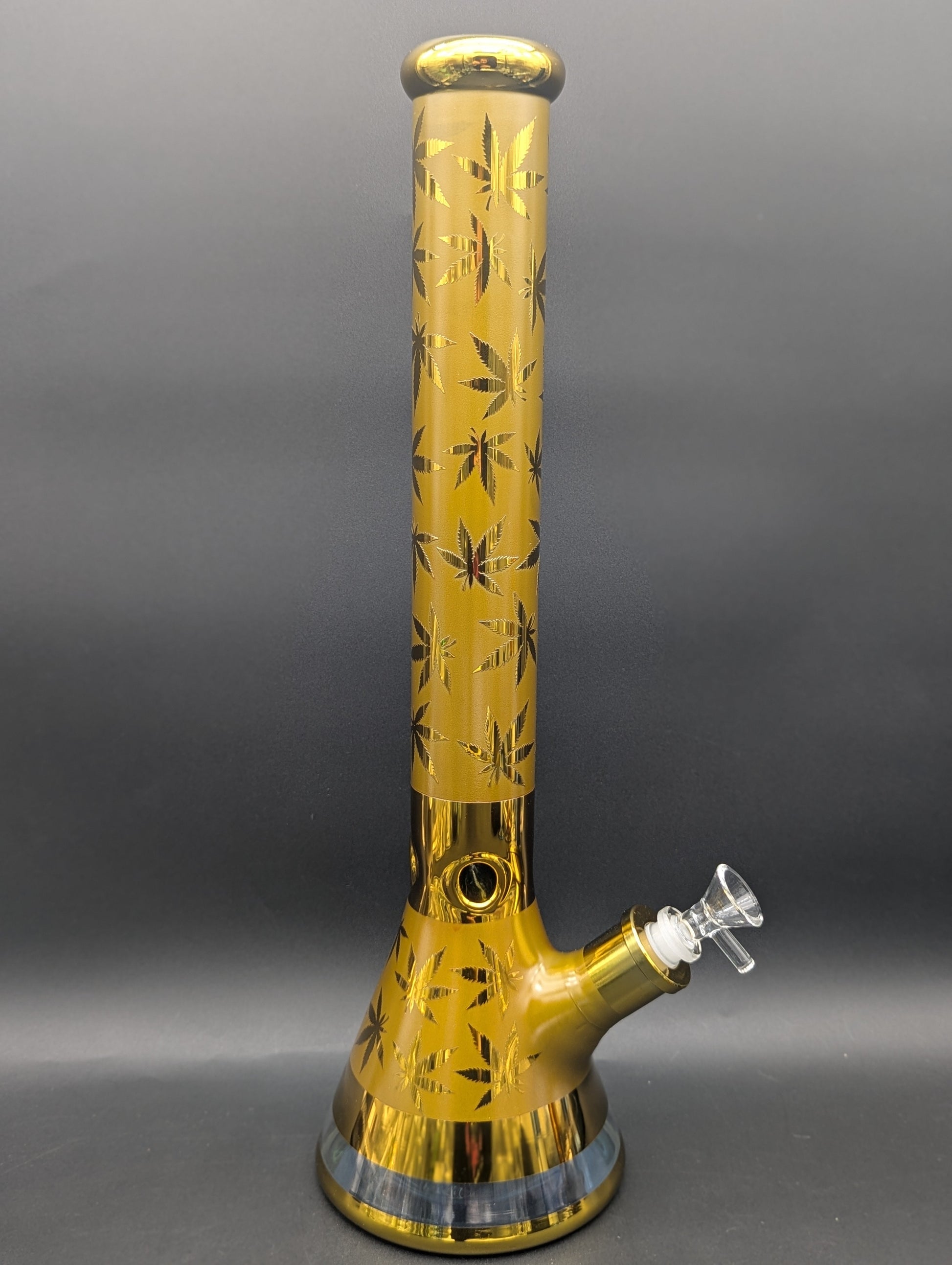 18" Iridescent Weed Leaf Beaker Bongs-Avernic Smoke Shop