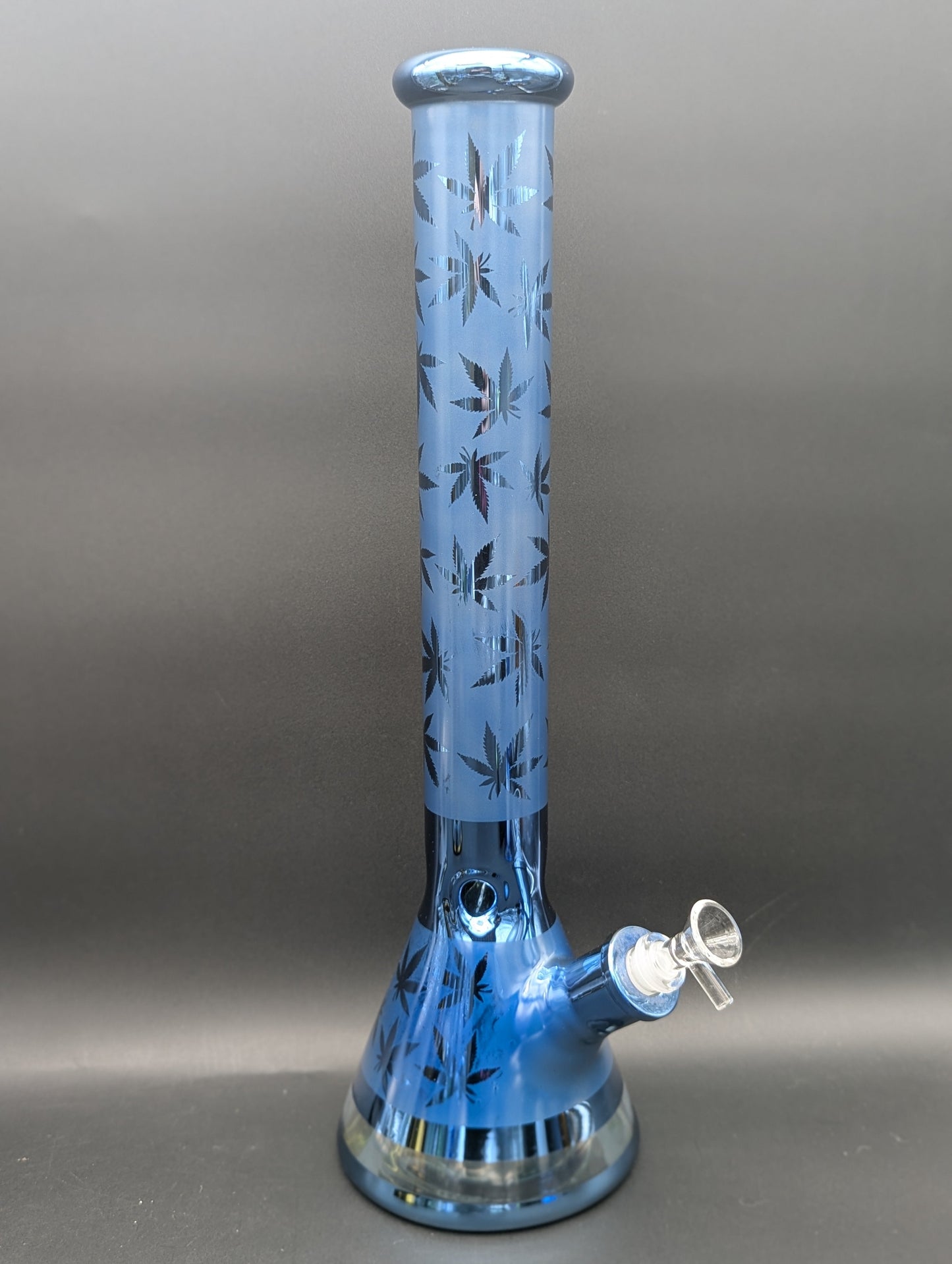 18" Iridescent Weed Leaf Beaker Bongs-Avernic Smoke Shop