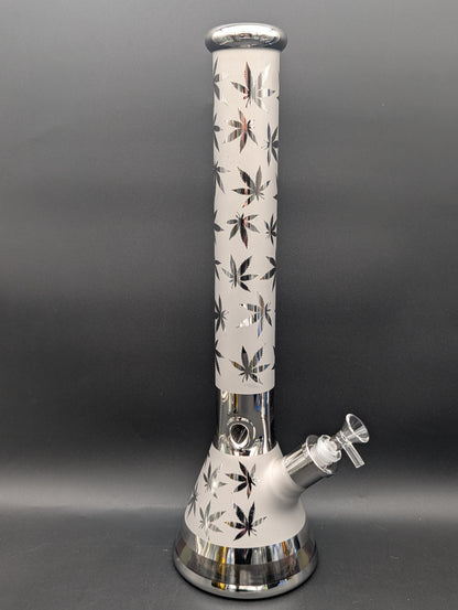 18" Iridescent Weed Leaf Beaker Bongs-Avernic Smoke Shop