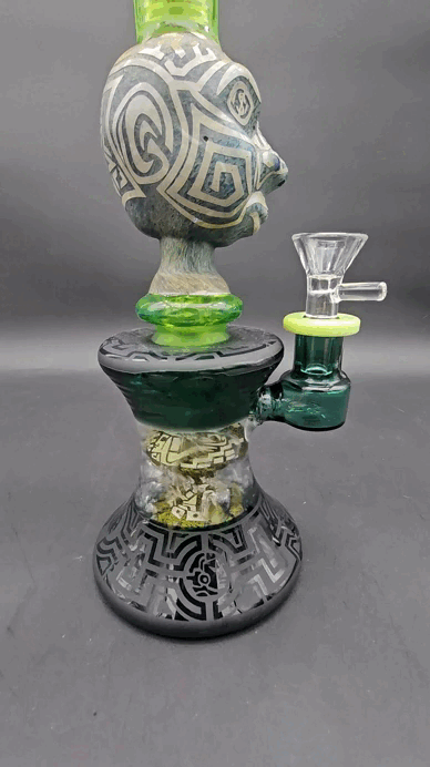 9" Aztec Face Beaker Water Pipe-Avernic Smoke Shop