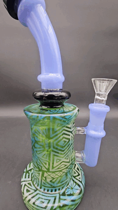 9.5" Etched Hollowfoot Water Pipe-Avernic Smoke Shop