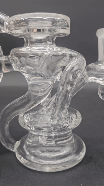 5" Clear Marble Recycler Dab Rig-Avernic Smoke Shop