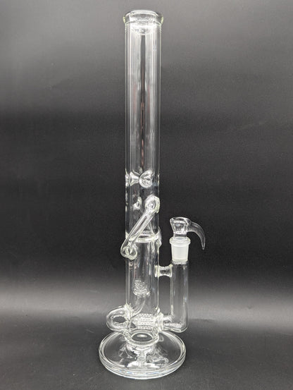 2K Glass 18" Threeline Recycler Bong