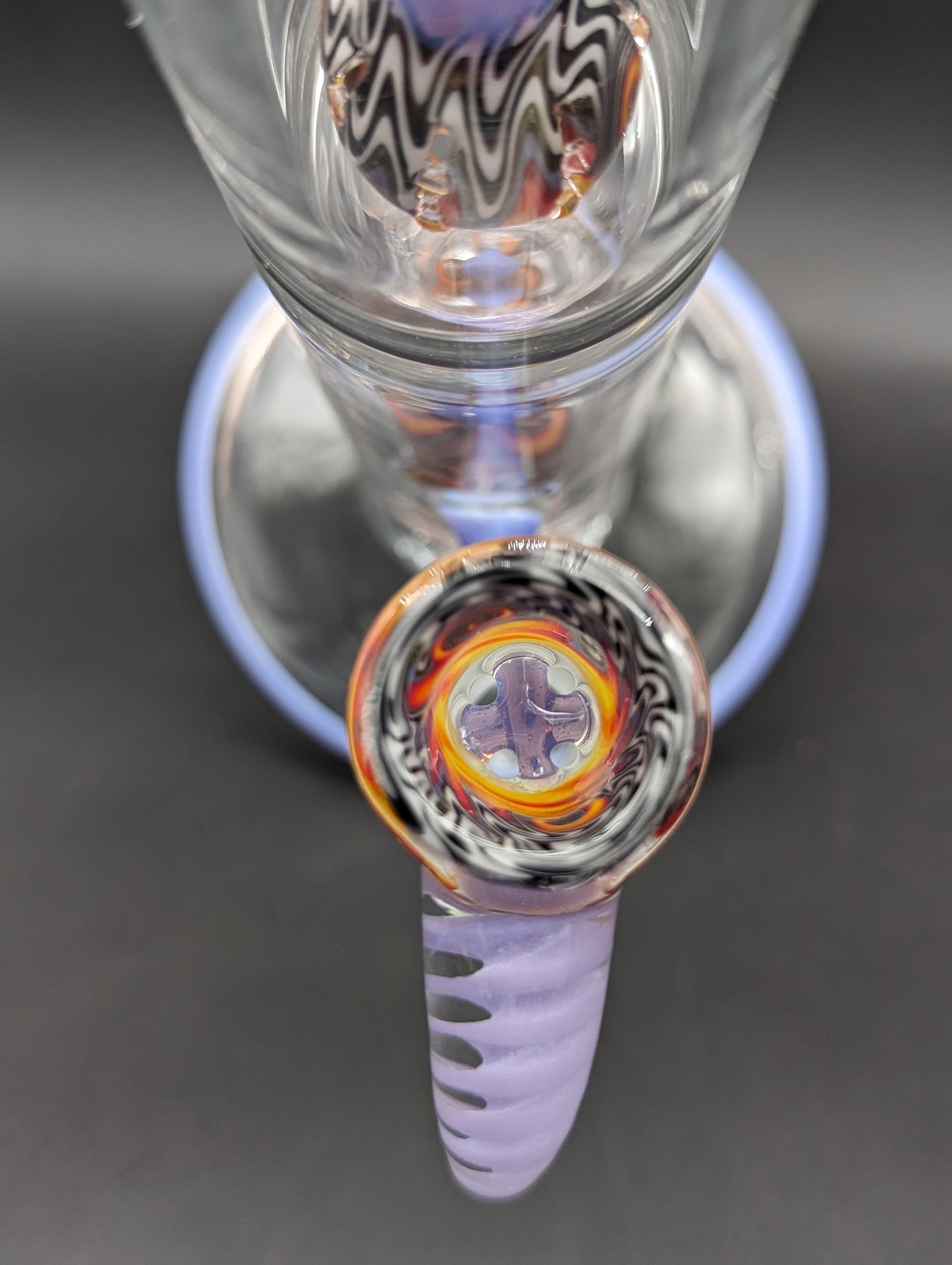 2K Glass - 19.5" Triple Perc Tube - Purple Worked