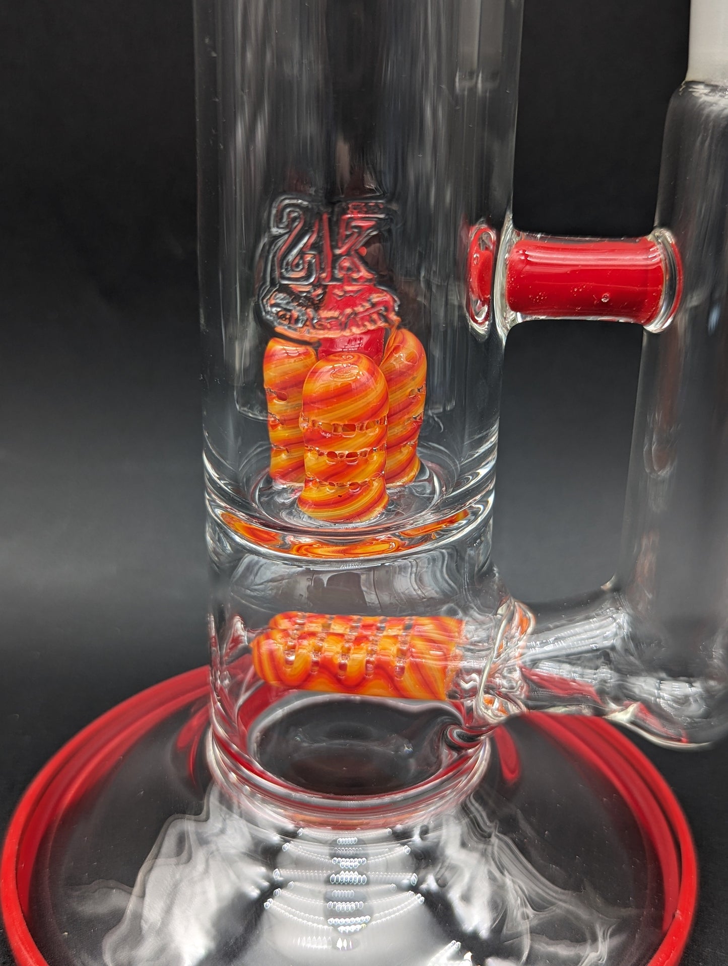 2K Glass Dual Gridline to Inv3 Tube 15.5" - Worked Red/Yellow