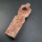 3" Flat Marble Stone Pipe w/ Flower Design - Avernic Smoke Shop