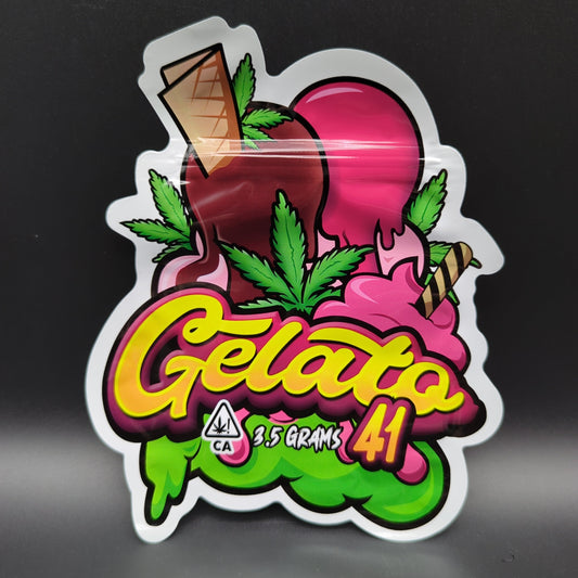 Top Bar 3.5g Gelato 41 Mylar Bags Die Cut-Avernic Smoke Shop