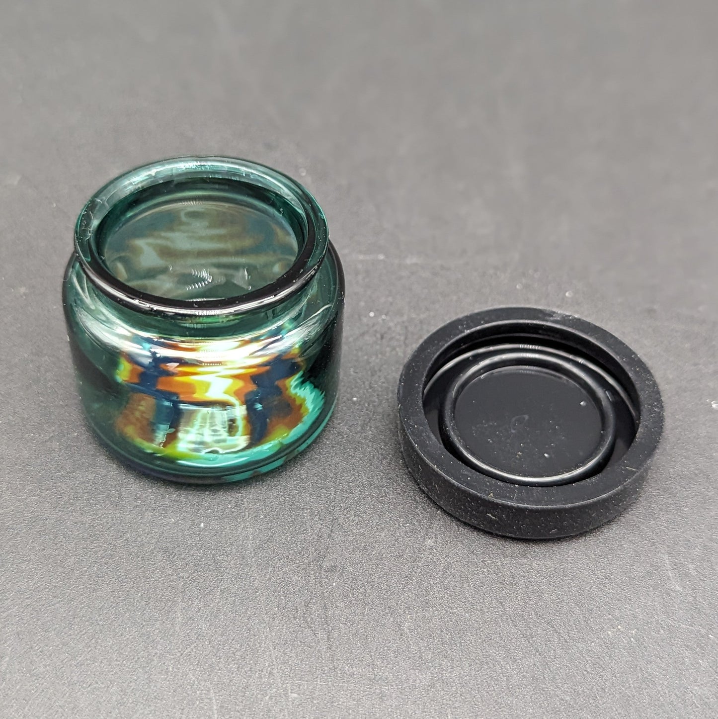 38mm Glass Partial Wigwag Storage Jar with Silicone Lid-Avernic Smoke Shop