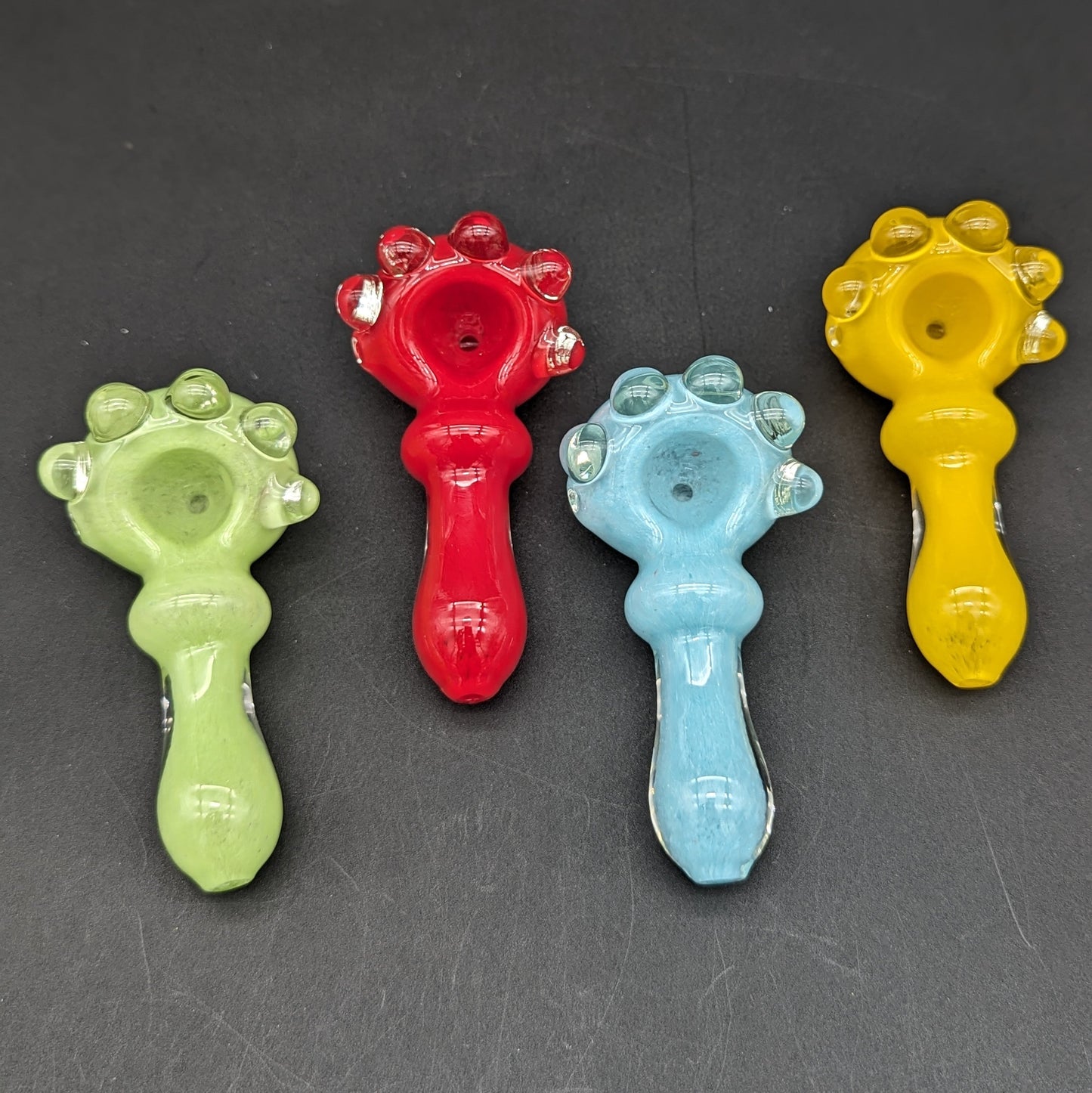 4" Classic Solid Color Studded Hand Pipes