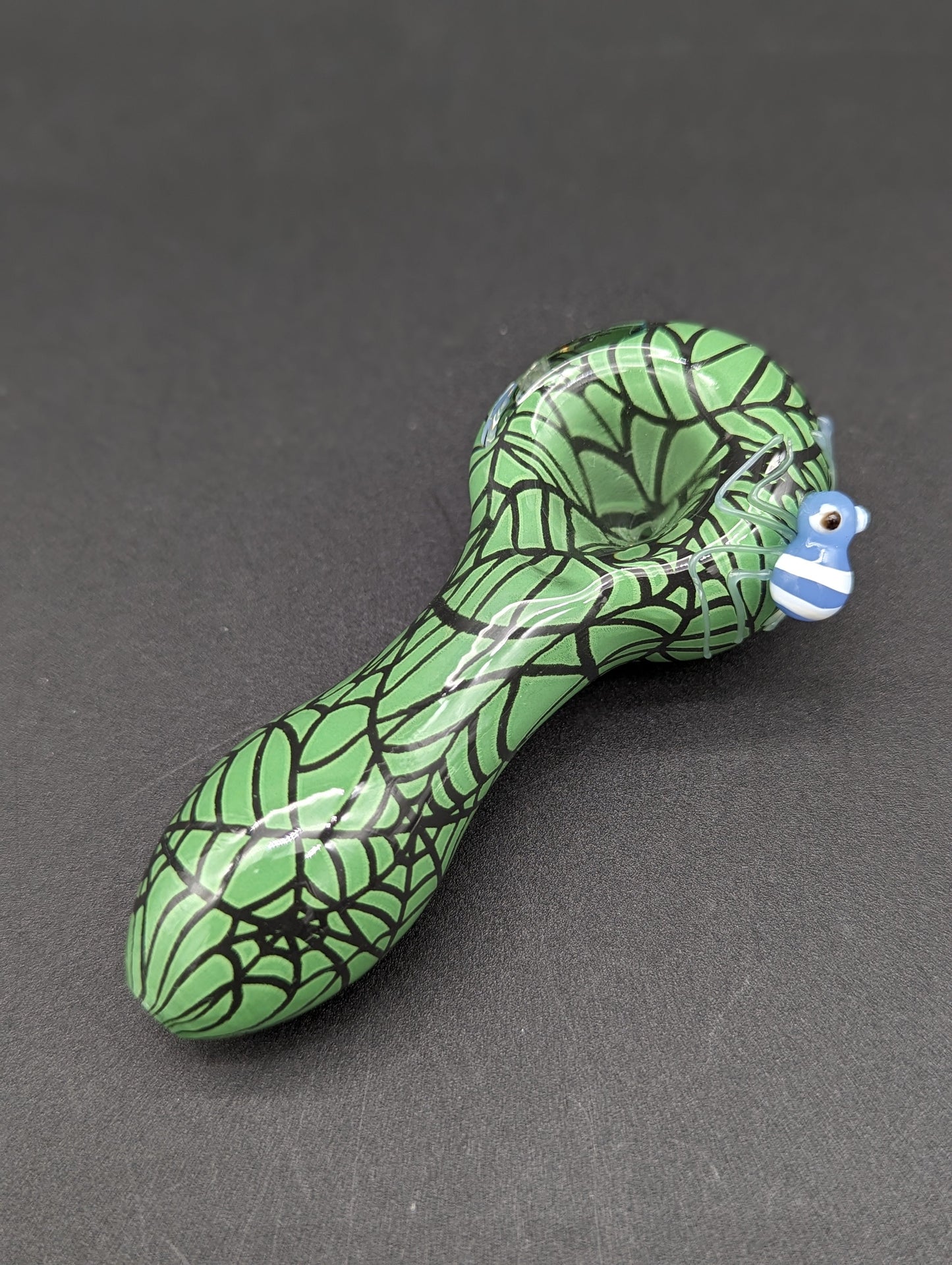 4" Color Spider Web Spoon Hand Pipe-Avernic Smoke Shop