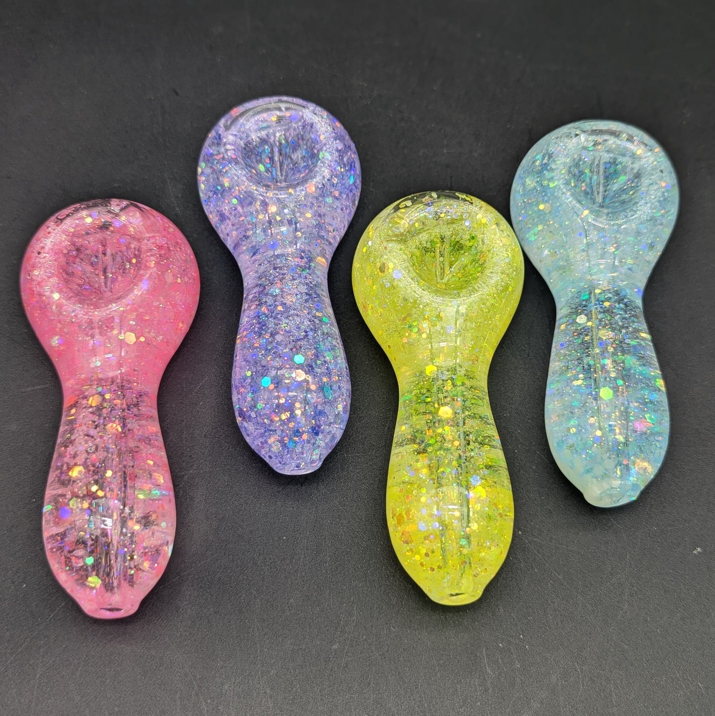 4" Glycerin Sparkle Steamroller Spoon Pipe
