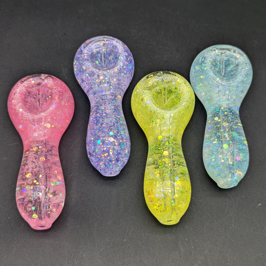 4" Glycerin Sparkle Steamroller Spoon Pipe