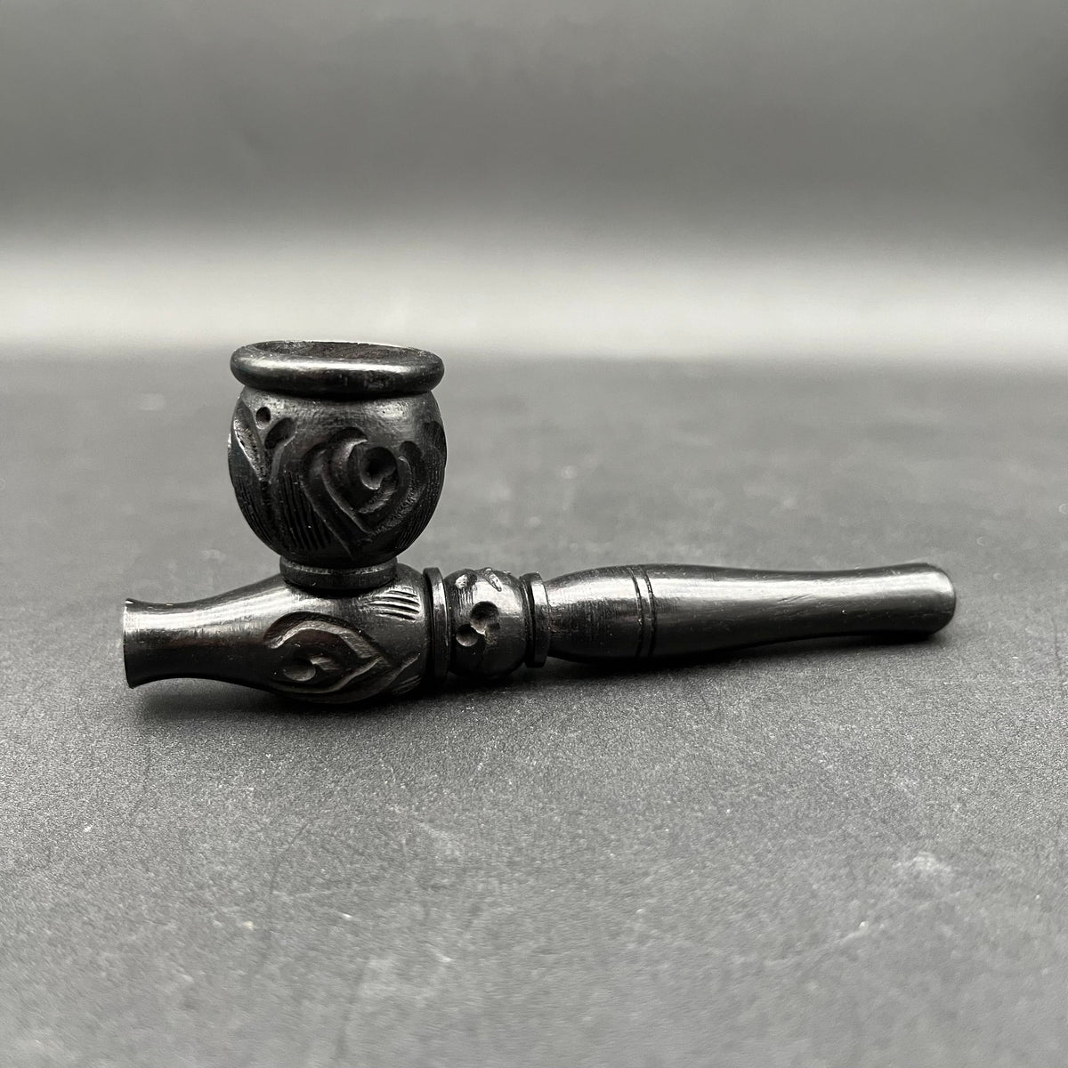4" Humble Carved Wood Steamroller Hand Pipe