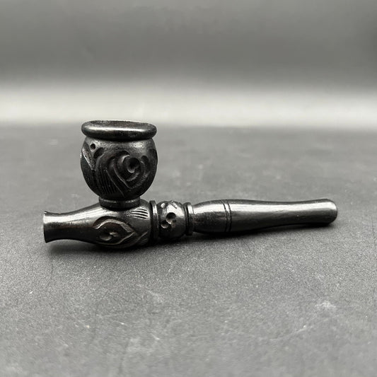 4" Humble Carved Wood Steamroller Hand Pipe