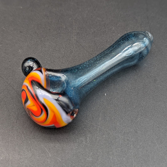 4" Speckled Wig Wag Spoon Pipe - by Branded Glass