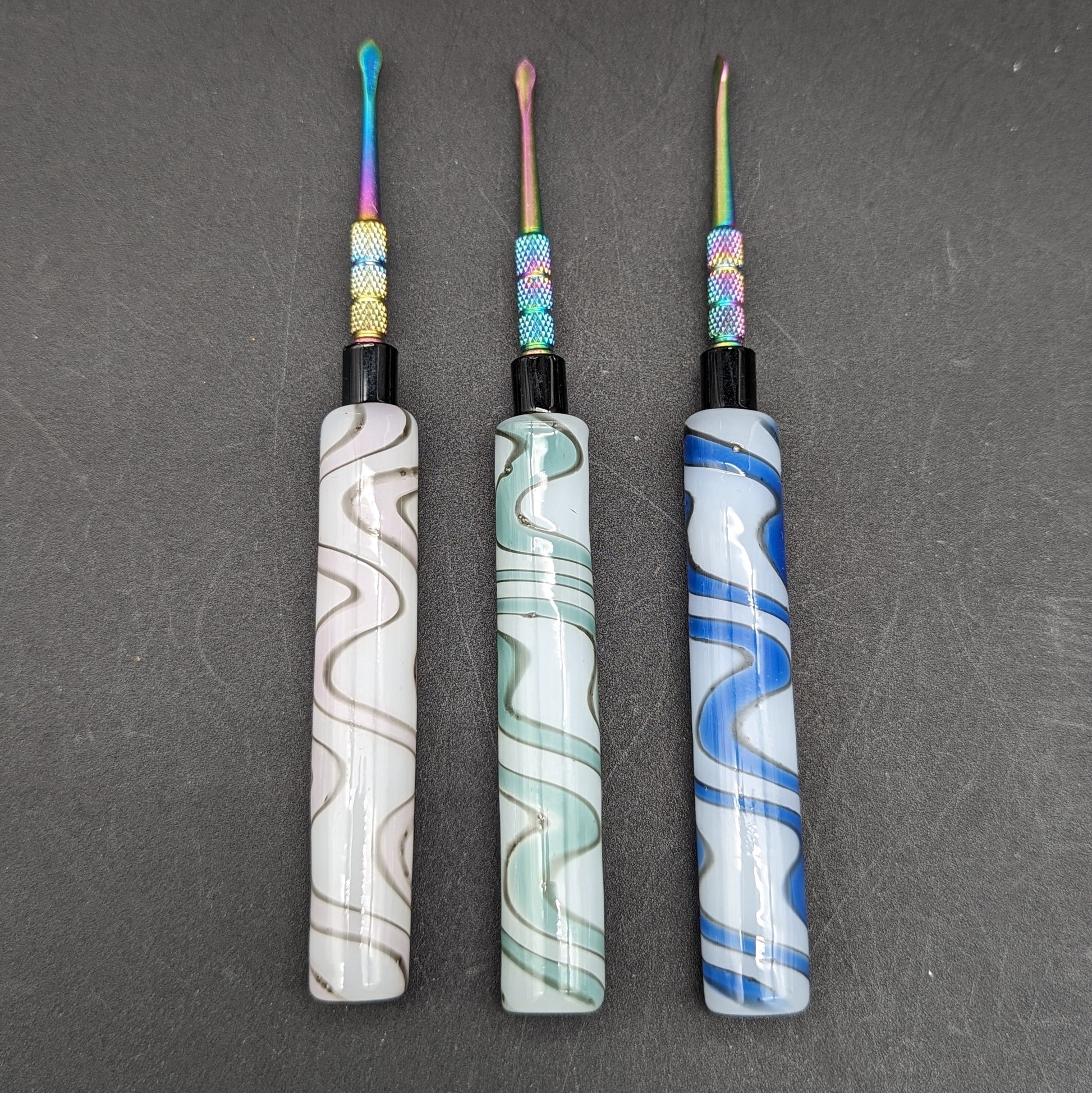 5" Marbled Glass and Metal Dab Tools-Avernic Smoke Shop