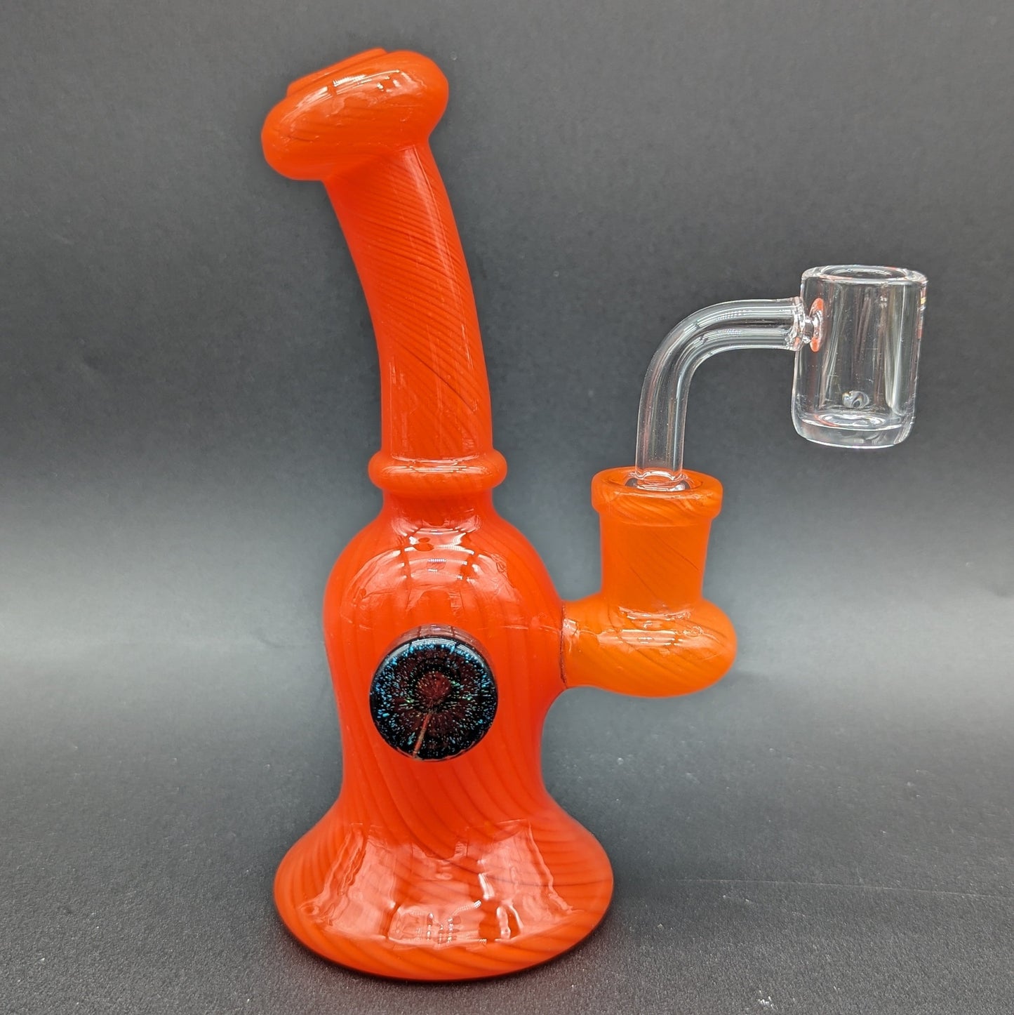 6" Color Swirl Dab Rig w/ Dichro Button