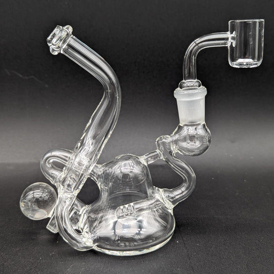 6" Marble Donut Clear Dab Rig