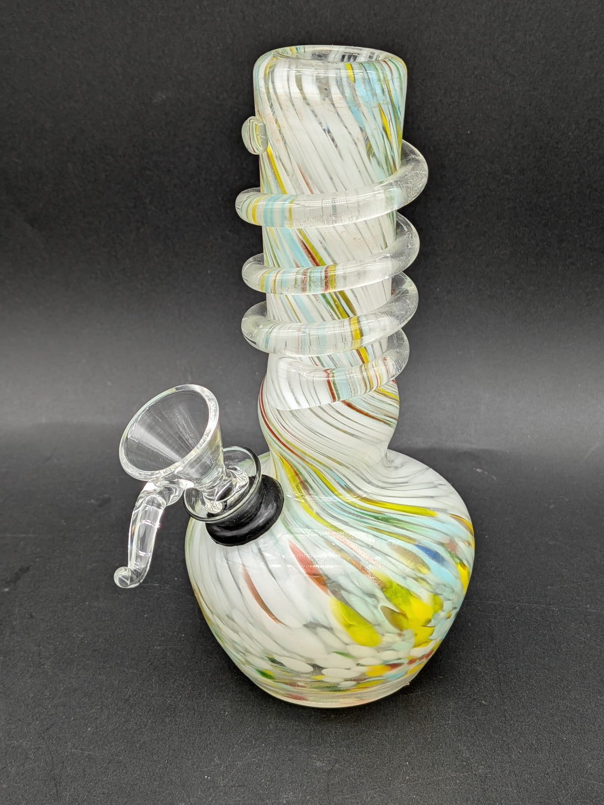 6" Spiral Frit Soft Glass Water Pipe