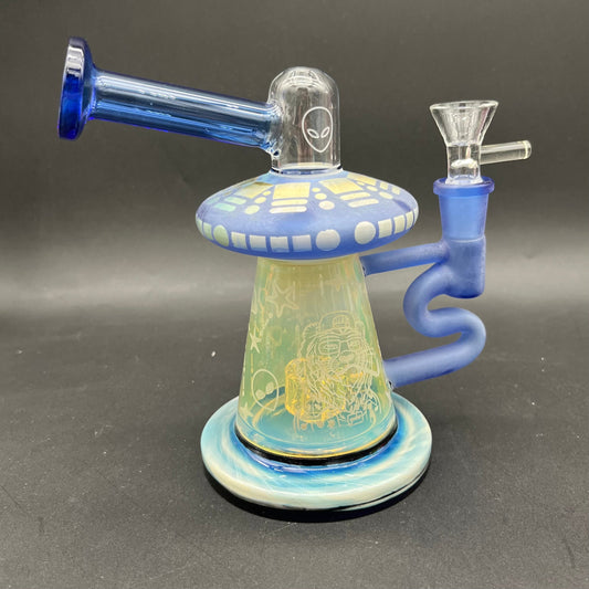 6.5" Fumed UFO Abduction Water Pipe