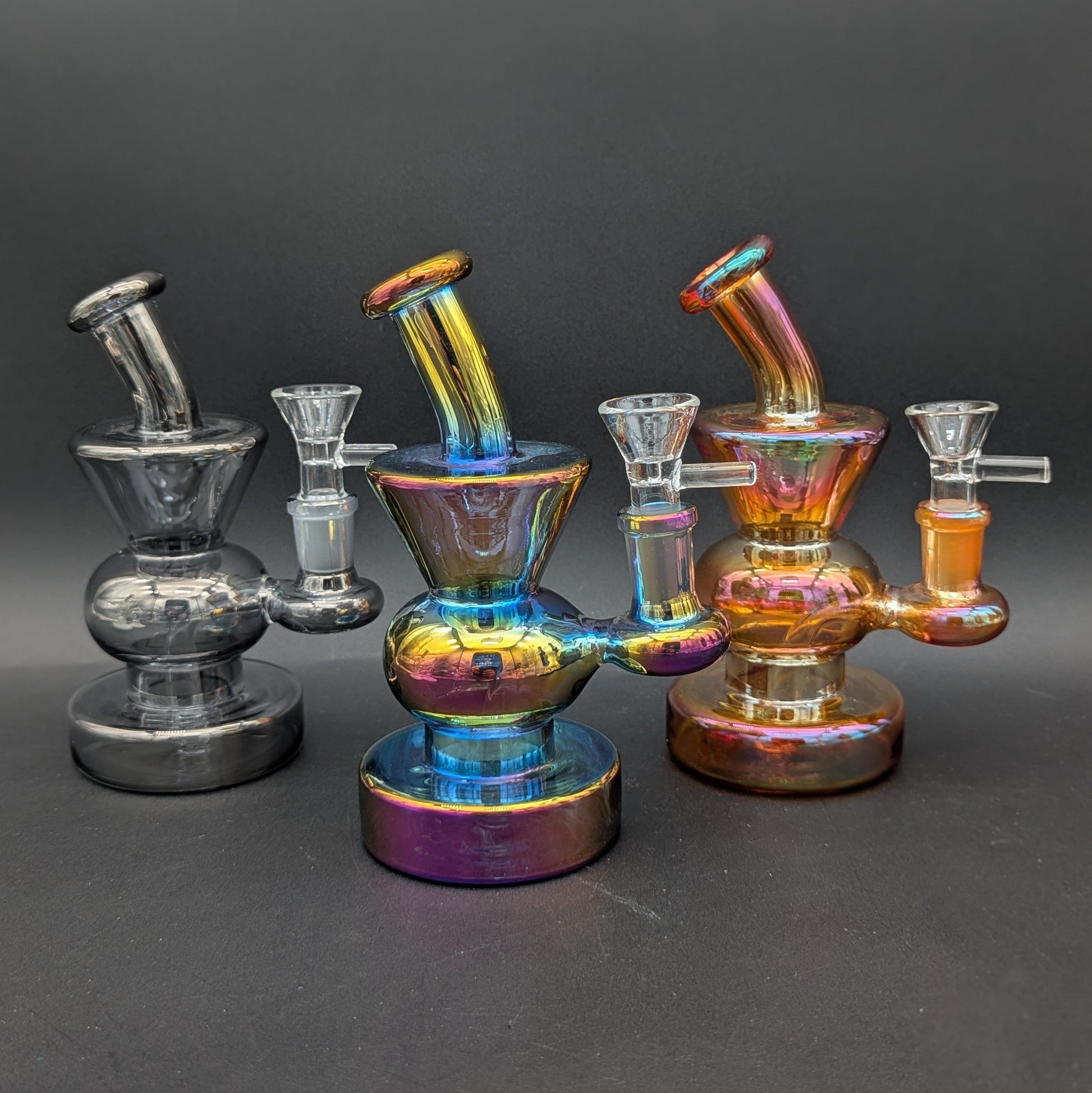 6.5" Iridescent Bent Neck Mini Bong-Avernic Smoke Shop