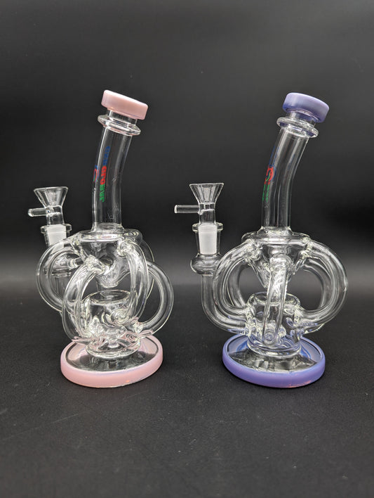 7.5" Inline Multi Tube Recycler Bong