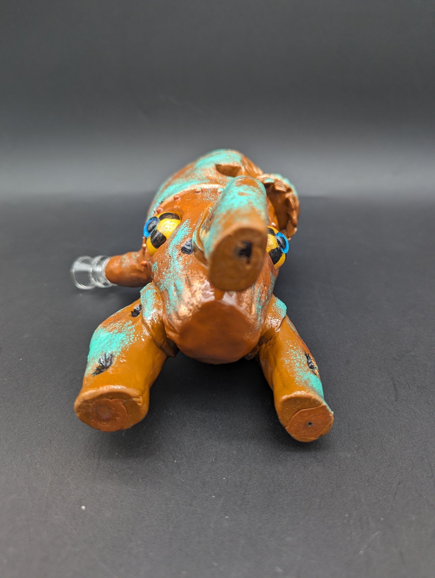 8" Radioactive Skull Rocket Bong