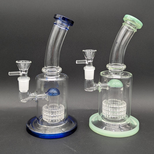 8.5" Mini Matrix Color Accent Bent Neck Bong-Avernic Smoke Shop