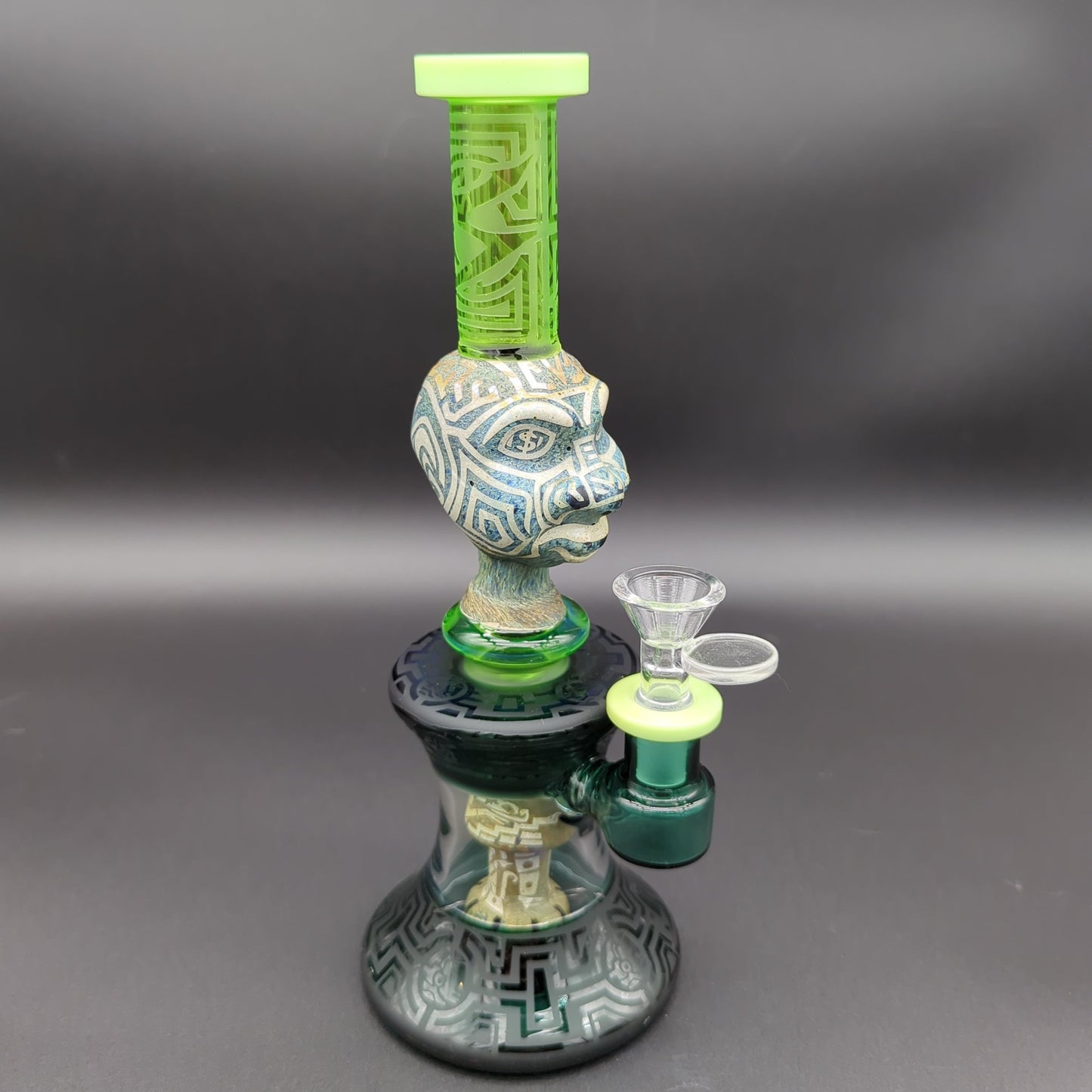 9" Aztec Face Beaker Water Pipe-Avernic Smoke Shop