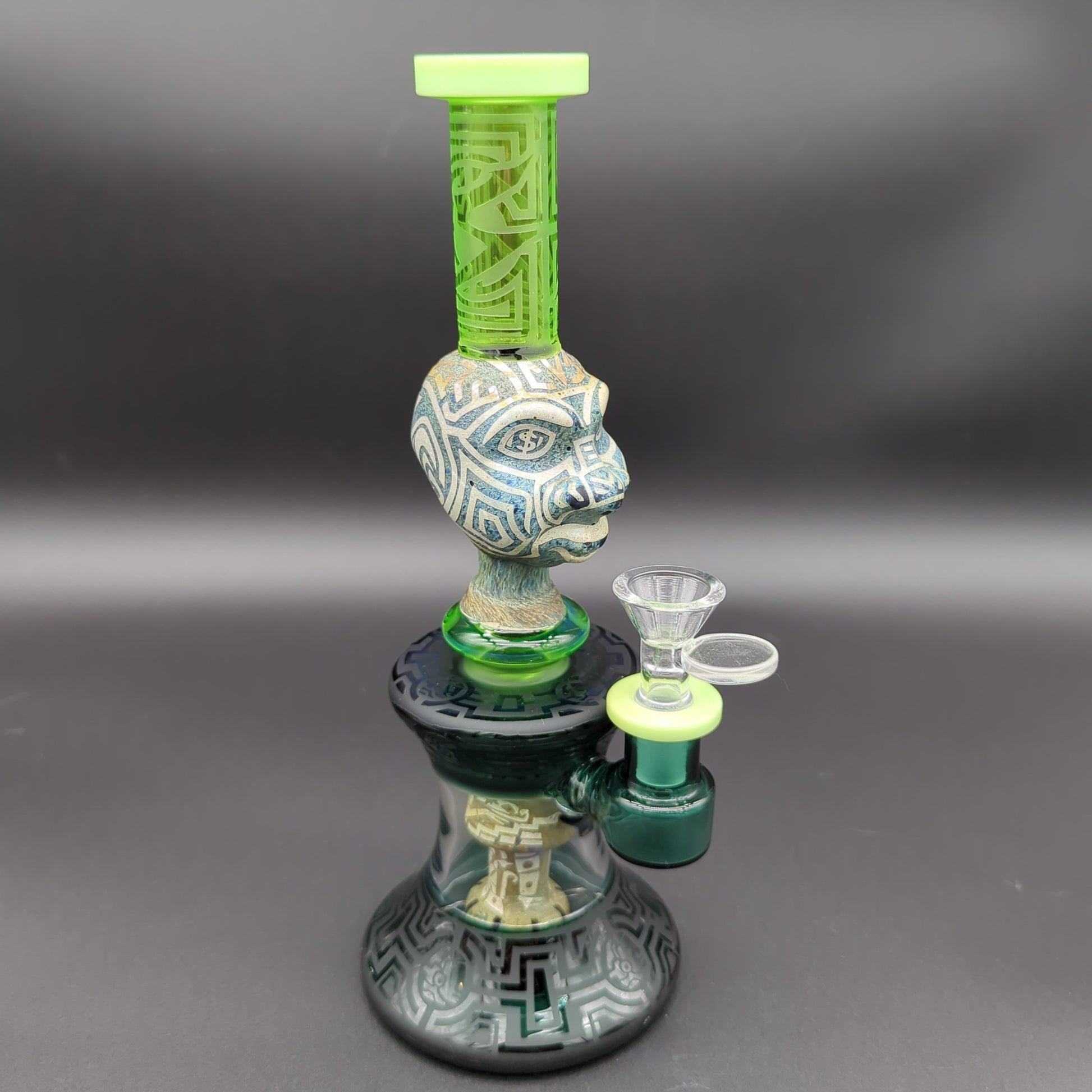 9" Aztec Face Beaker Water Pipe-Avernic Smoke Shop