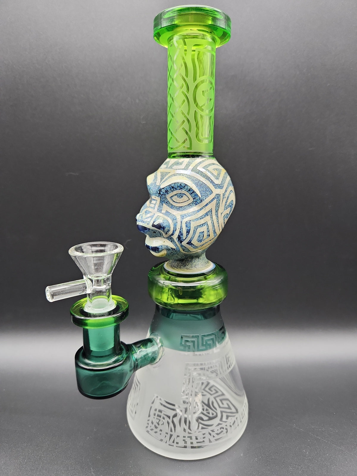 9" Aztec Face Beaker Water Pipe-Avernic Smoke Shop