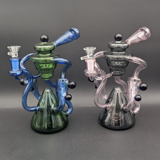 9" Multi Slit Dual Recycler Bong-Avernic Smoke Shop