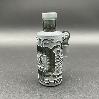 Milkyway Glass "Circuit Board" Wet Ash Catcher 14mm - Smoke