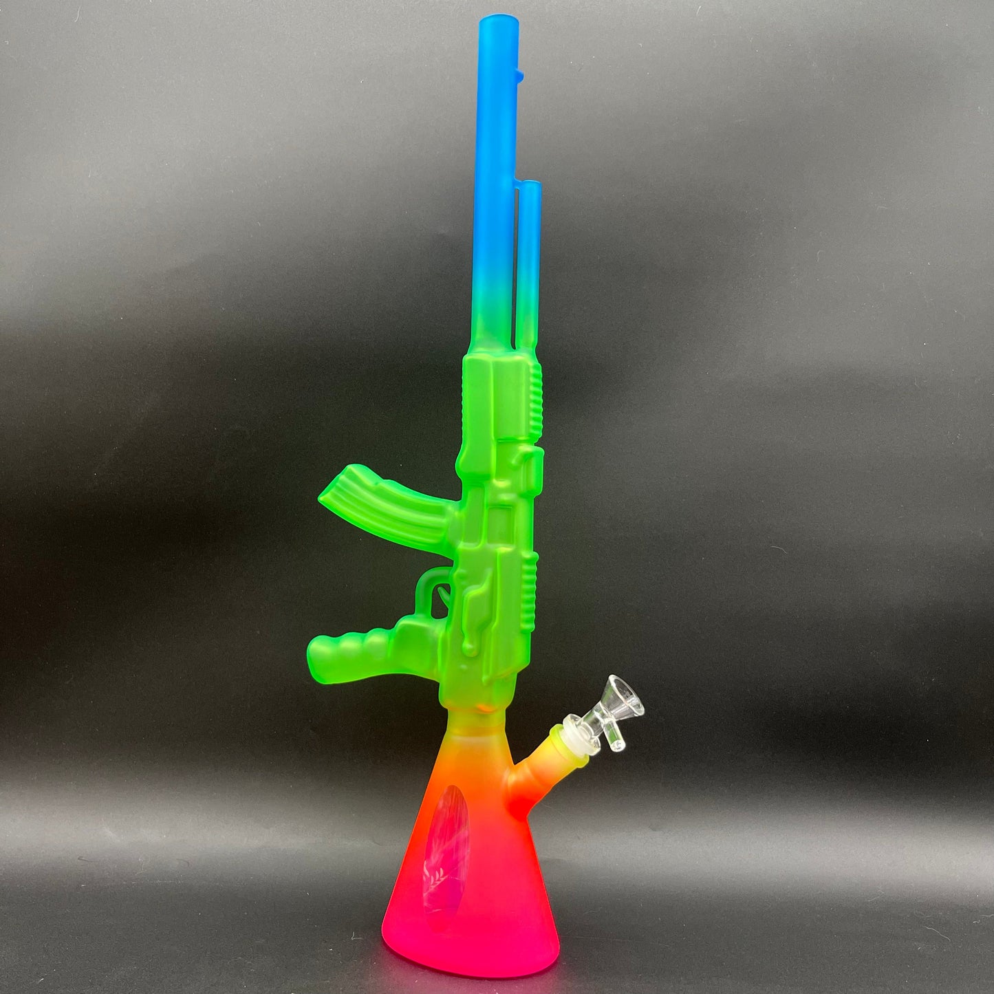 Rainbow Frosted AK47 Beaker Bong 20"