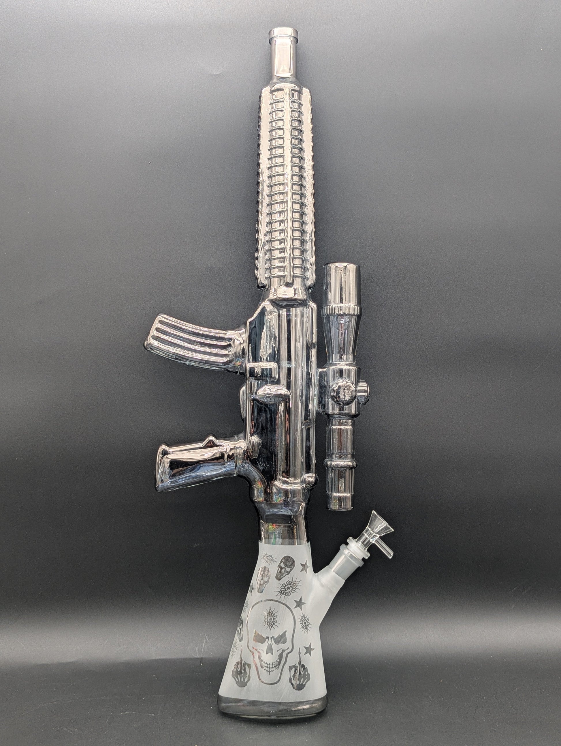 AR-15 Glass Sandblasted Gun Bong 24"-Avernic Smoke Shop