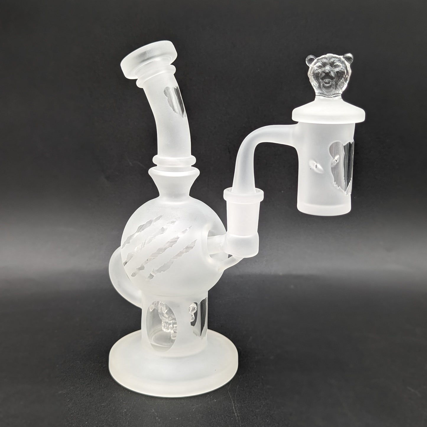 Bear Quartz Sandblasted Sphere Dab Rig Set-Avernic Smoke Shop