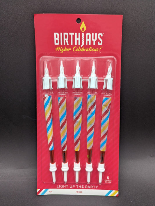 BirthJays Birthday Pre-Rolled Candle Cones | King Size | 5pc Pack