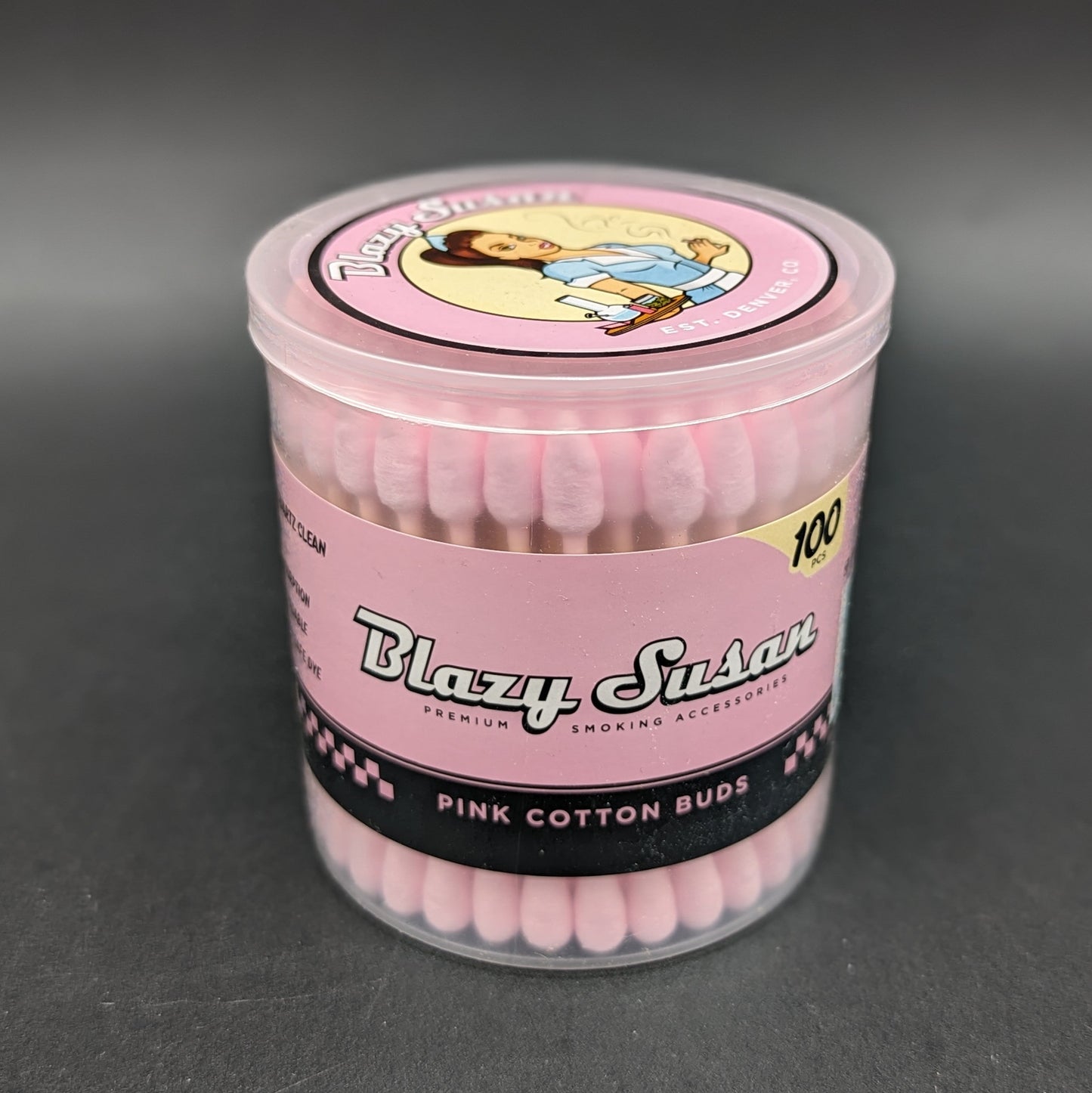 Blazy Susan Pink Cotton Swabs 100ct-Avernic Smoke Shop