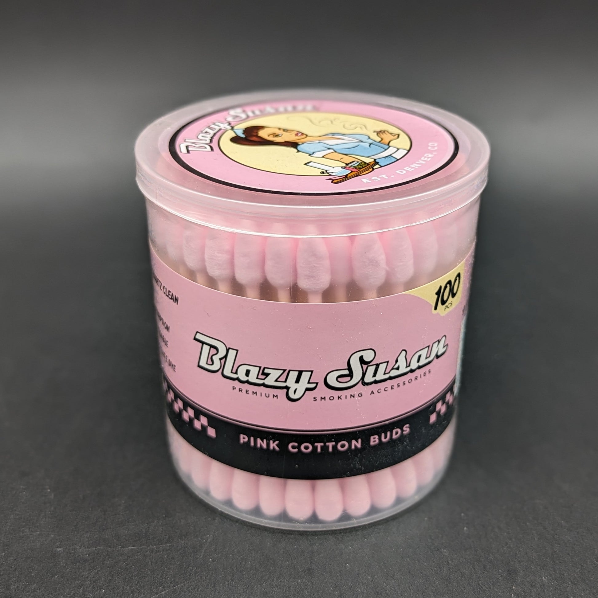 Blazy Susan Pink Cotton Swabs 100ct-Avernic Smoke Shop