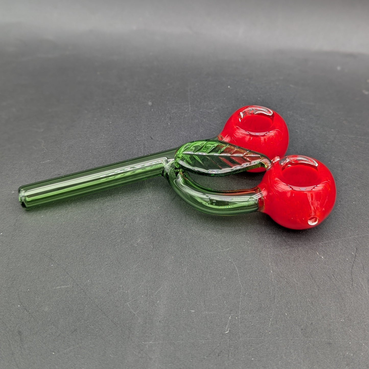 Cherry Double Glass Hand Pipe - 5.5"