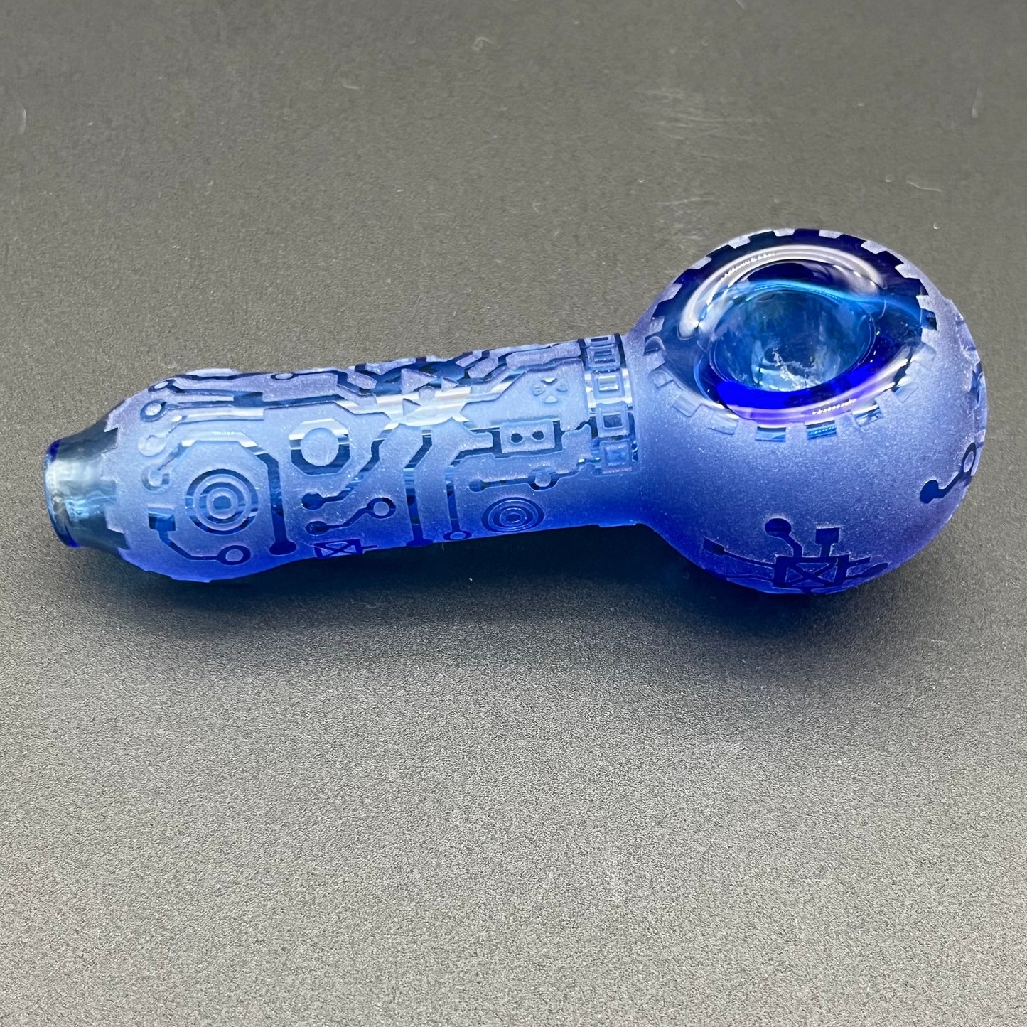 Circuitboard Light Blue Hand Pipe - Avernic Smoke Shop