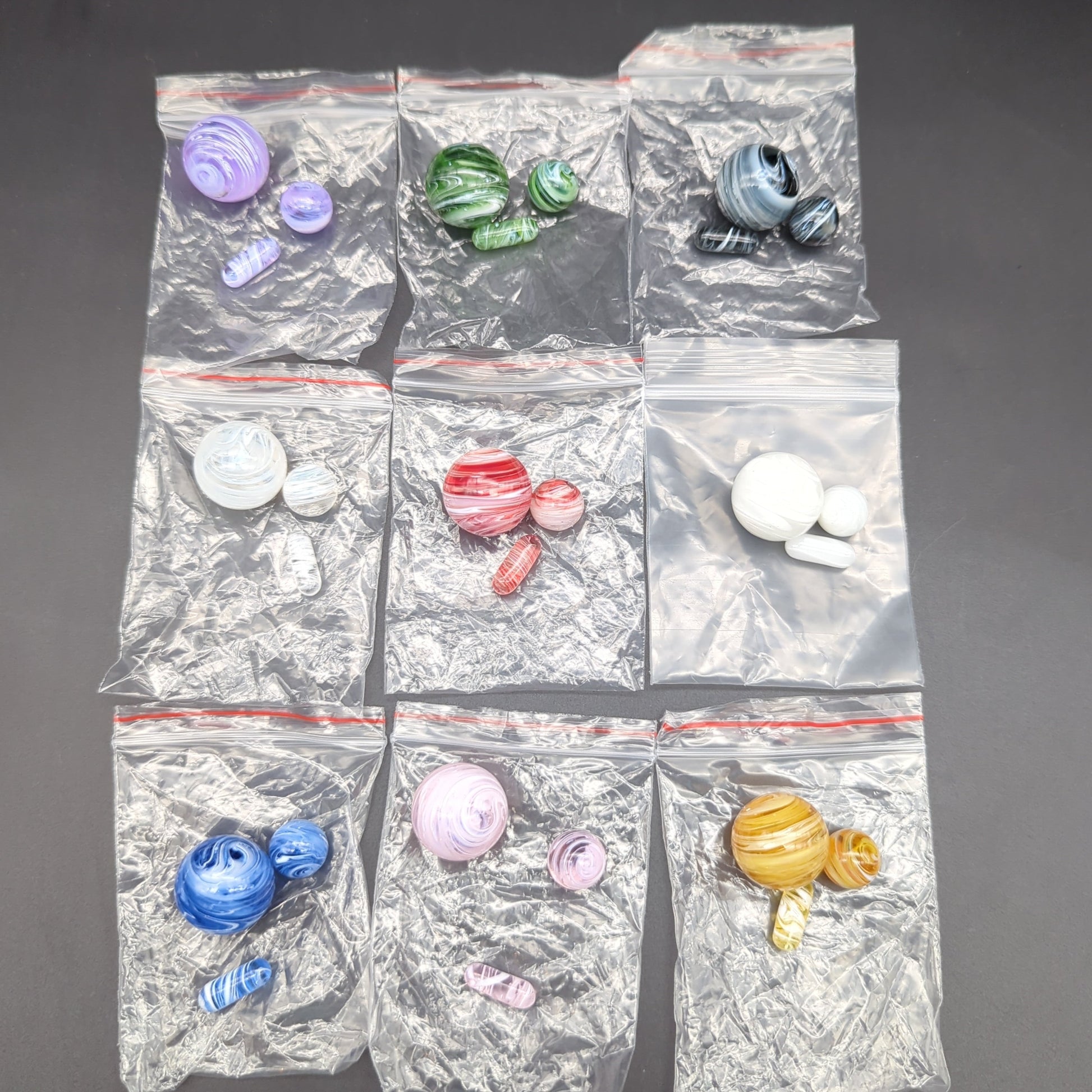 Color Swirl Marble + Pill Set for Terp Slurpers-Avernic Smoke Shop