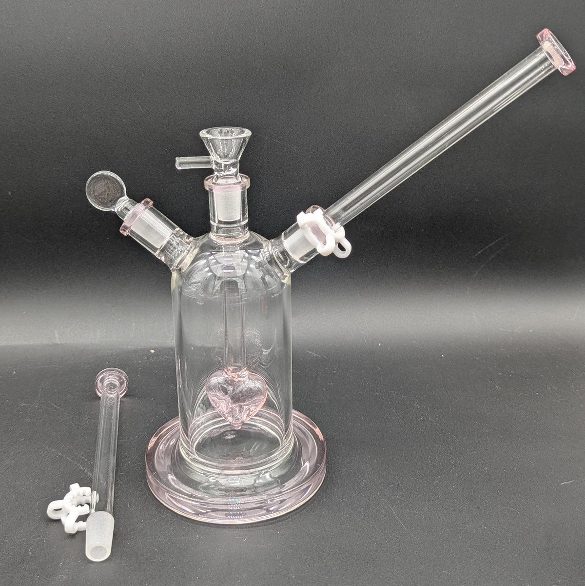 Date Night Heart Perc Dual Neck Glass Bong | 7"-Avernic Smoke Shop